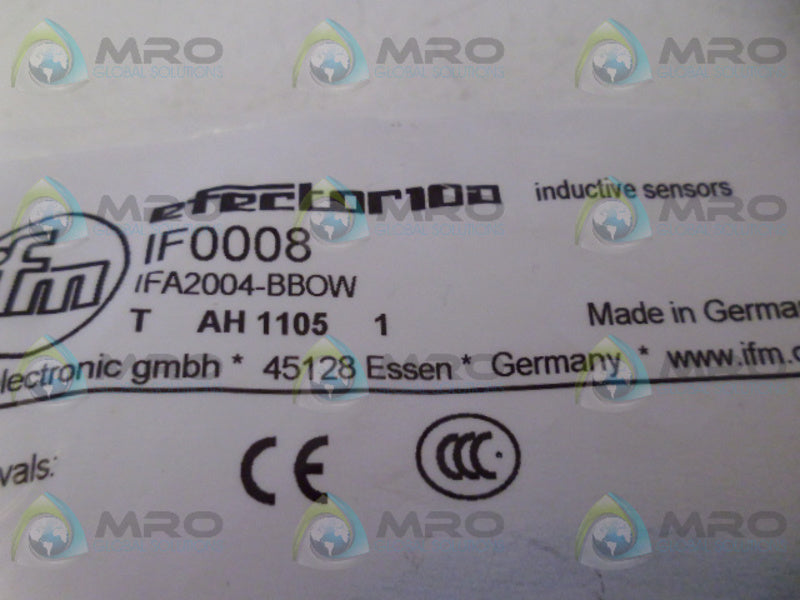IFM EFECTOR IF0008 INDUCTIVE PROXIMITY SENSOR NSMP