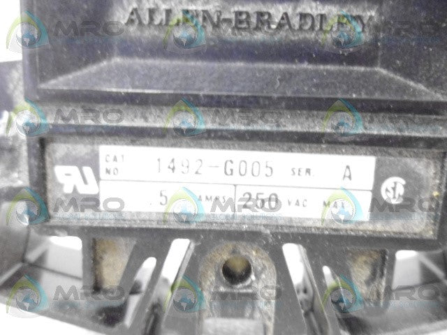 ALLEN BRADLEY 1492-G005 SER. A CIRCUIT BREAKER *USED*