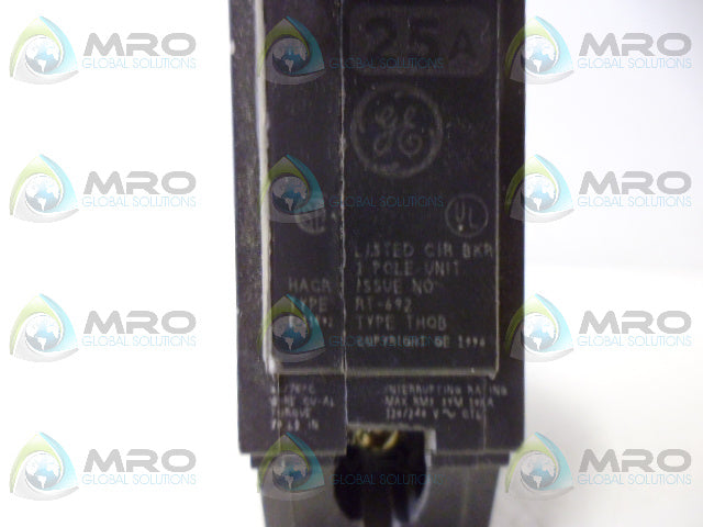GENERAL ELECTRIC THQB1125 CIRCUIT BREAKER 1P 25A *NEW NO BOX*