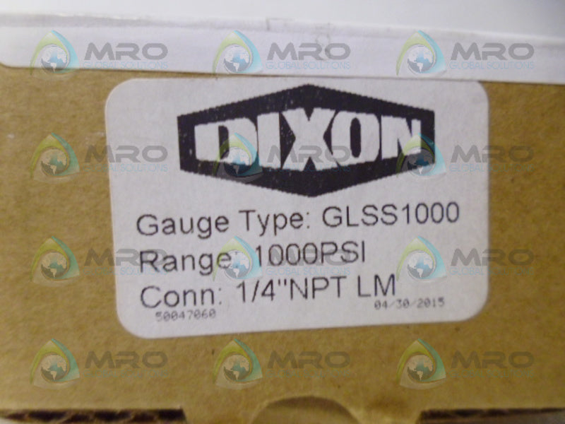 DIXON GLSS1000 GAUGE 1000PSI  NSMP