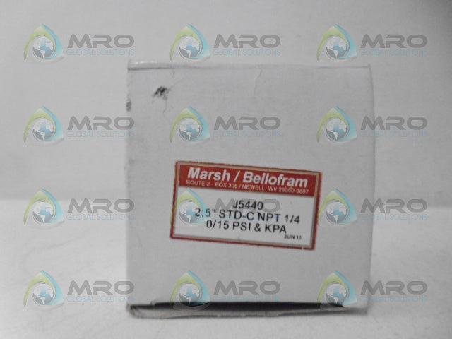 MARSH J5440 GAUGE 0-15PSI *NEW IN BOX*