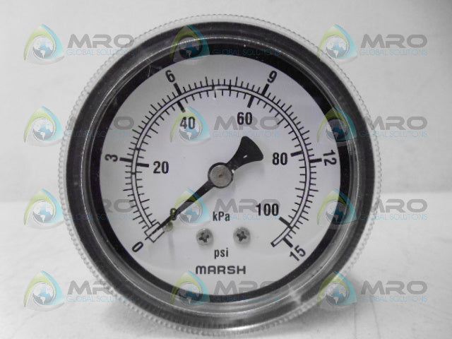MARSH J5440 GAUGE 0-15PSI *NEW IN BOX*
