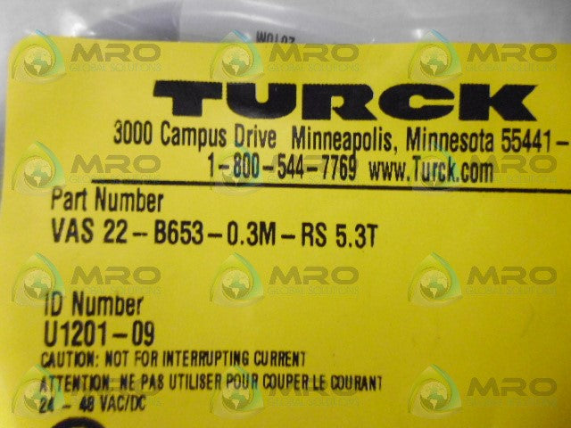 TURCK VAS 22-B653-0.3M-RS 5.3T MODULE *NEW IN FACTORY BAG*