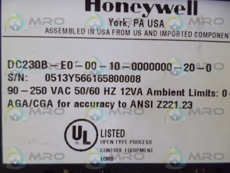 HONEYWELL DC230B-E0-00-10-0000000-20-0 TEMPERATURE CONTROLLER *NEW NO BOX*