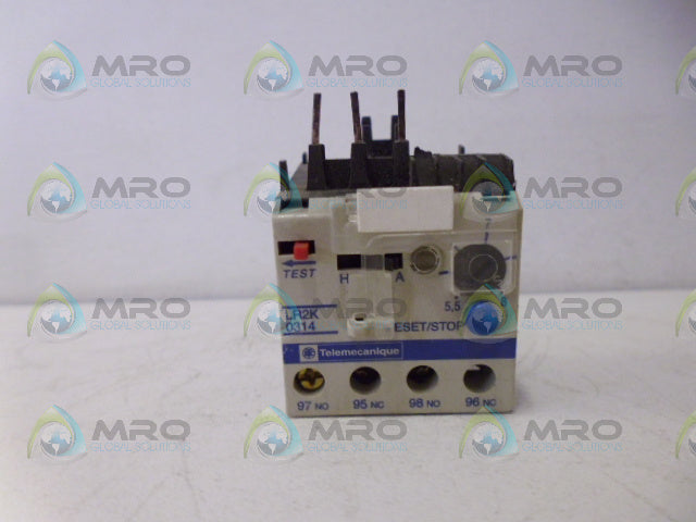 TELEMECANIQUE LR2K0314 OVERLOAD RELAY *USED*