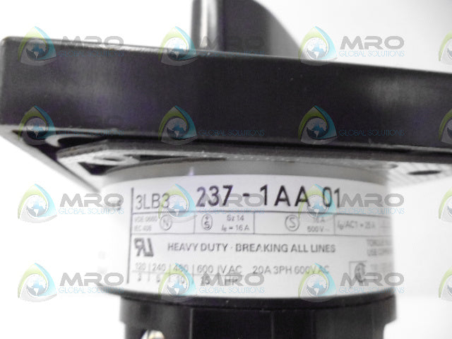 SIEMENS 3LB3237-1AA01 ROTARY SWITCH *NEW NO BOX*