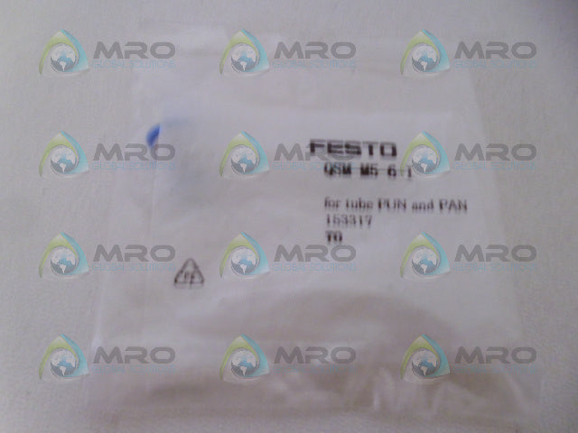 FESTO QSM-M5-6-I PUSH-IN FITTING *NEW IN FACTORY BAG*