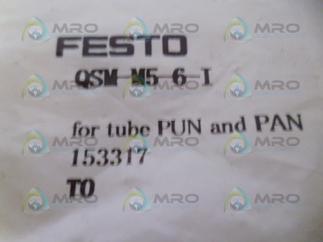 FESTO QSM-M5-6-I PUSH-IN FITTING *NEW IN FACTORY BAG*
