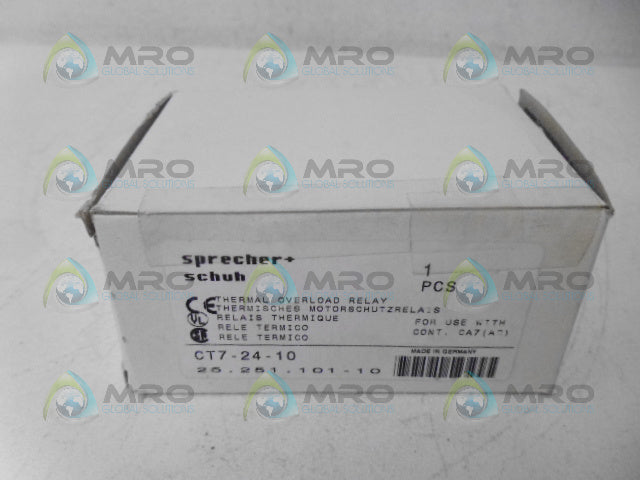 SPRECHER+SCHUH CT7-24-10 THERMAL OVERLOAD RELAY *NEW IN BOX*