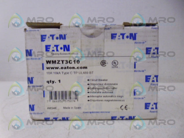 EATON WMZT3C10 CIRCUIT BREAKER 10A 3P *NEW IN BOX*
