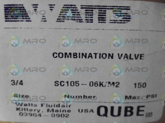 WATTS SC105-06K/M2 SOFT START VALVE *NEW IN BOX*