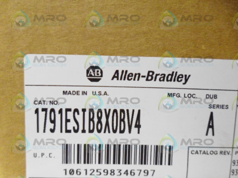 ALLEN BRADLEY 1791ESIB8X0BV4 SER. A ETHERNET BLOCK *NEW IN BOX*
