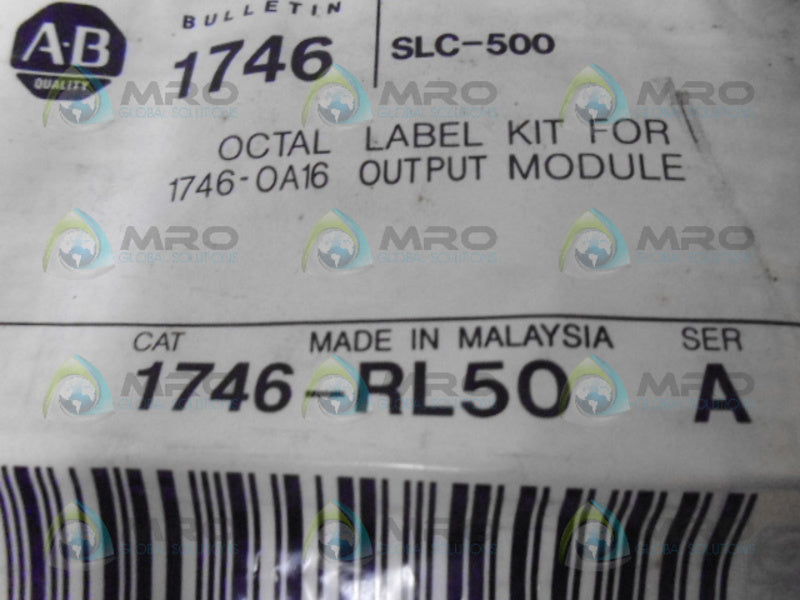 ALLEN BRADLEY 1746-RL50 SER. A OCTAL LABEL KIT *NEW IN FACTORY BAG*