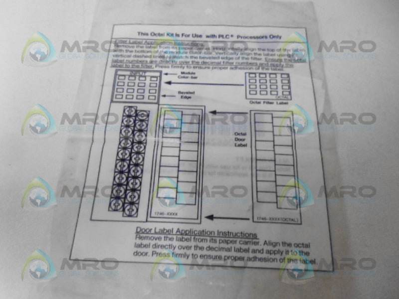 ALLEN BRADLEY 1746-RL54 SER. A OCTAL LABEL KIT *NEW IN FACTORY BAG*