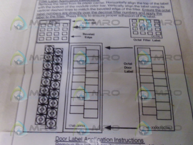 ALLEN BRADLEY 1746-RL54 SER. A OCTAL LABEL KIT *NEW IN FACTORY BAG*