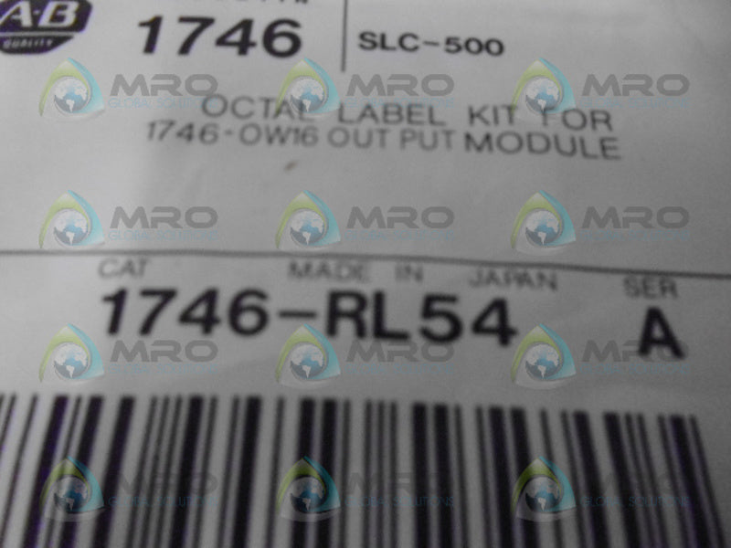 ALLEN BRADLEY 1746-RL54 SER. A OCTAL LABEL KIT *NEW IN FACTORY BAG*
