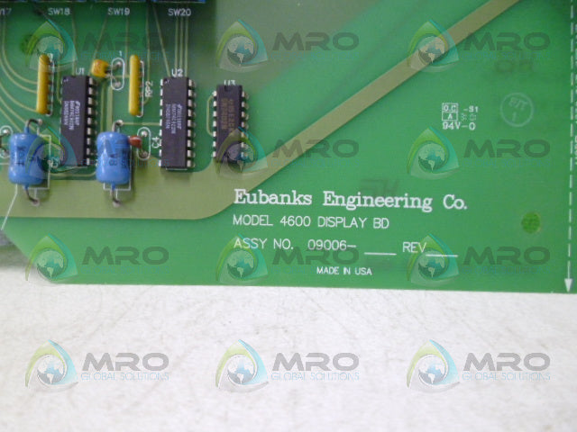 EUBANKS 4600 DISPLAY BOARD *NEW NO BOX*