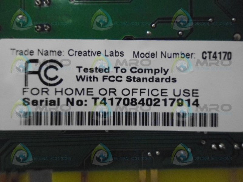 CREATIVE TECH CT4170 AUDIO DRIVER *NEW NO BOX*