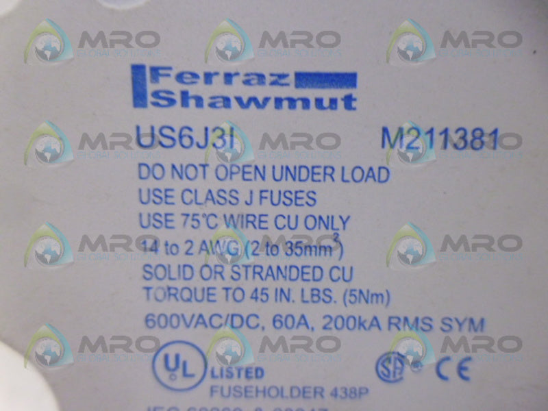 FERRAZ SHAWMUT US6J3I M211381 POWER FUSE BLOCK *NEW NO BOX*