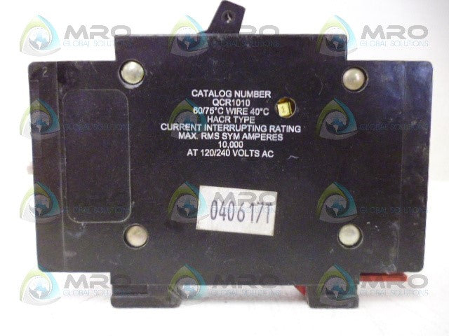 CUTLER HAMMER QCR1010 CIRCUIT BREAKER 10A *USED*