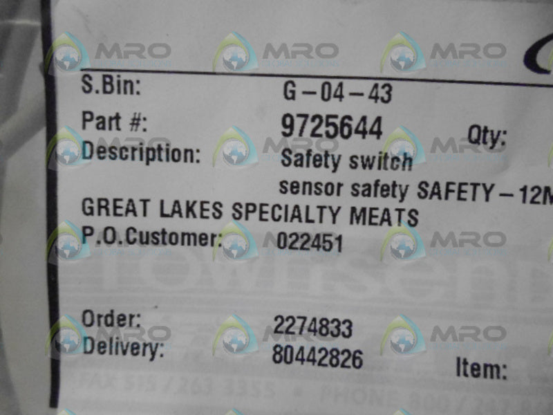 MAREL 9725644 SAFETY SWITCH *NEW IN FACTORY BAG*