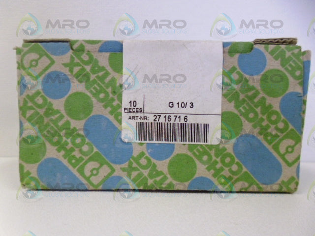 PHOENIX G10/3 TERMINAL BLOCK (PACKAGE OF 10) *FACTORY SEALED*
