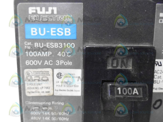 FUJI BU-ESB3100 CIRCUIT BREAKER 3P 100A *USED*