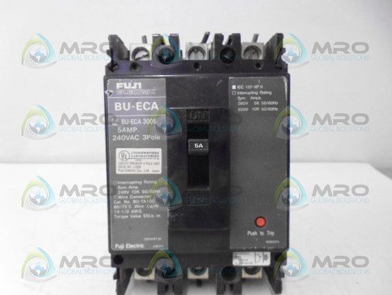 FUJI BU-ECA3005 CIRCUIT BREAKER 3P 5A *USED*