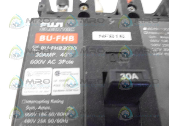 FUJI BU-FHB3030 CIRCUIT BREAKER 3P 30A *USED*
