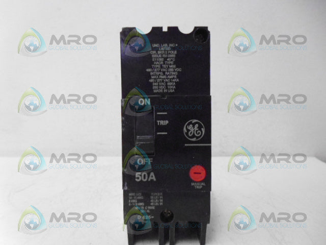GENERAL ELECTRIC TEY250 CIRCUIT BREAKER 2P 50A *NEW NO BOX*