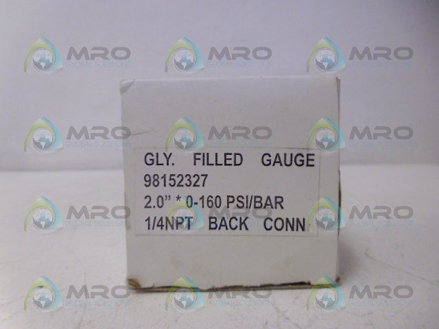 INDUSTRIAL MRO 98152327 GAUGE 160PSI *NEW IN BOX*