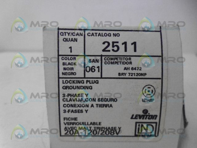 LEVITON 2511 LOCKING PLUG *NEW IN BOX*