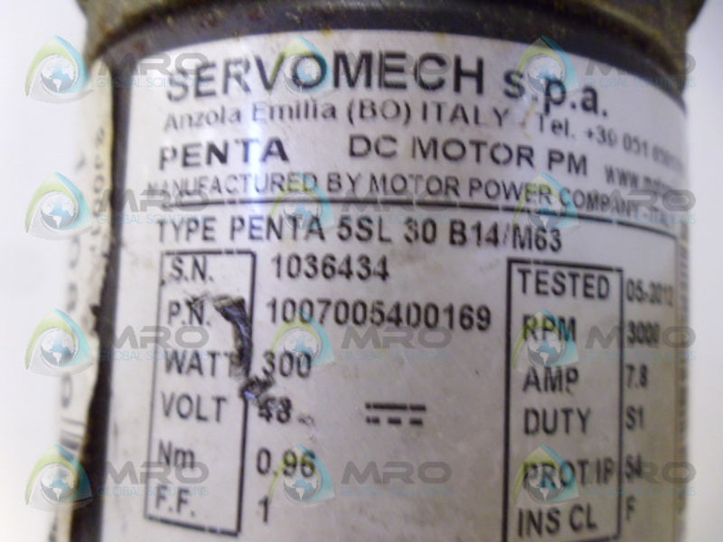 MOTOR POWER COMPANY 1007005400169 SERVO MOTOR *USED*