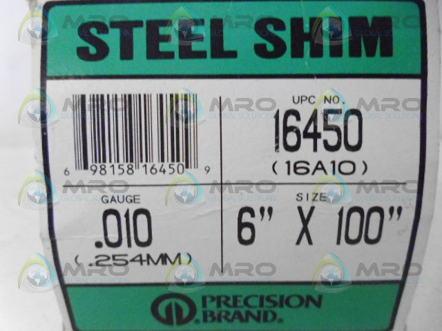 PRECISION BRAND 16A10 STEEL SHIMSTOCK 16450 *NEW IN BOX*
