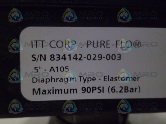 ITT PURE-FLO .5"-A105 DIAPHRAGM VALVE *NEW NO BOX*