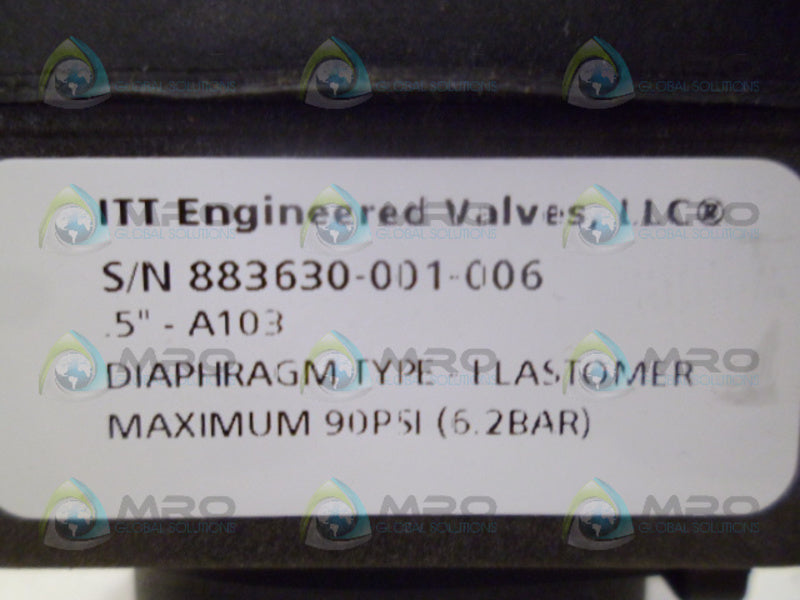 ITT PURE-FLO .5"-A103 DIAPHRAGM VALVE *NEW NO BOX*