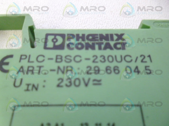 PHOENIX CONTACT PLC-BSC-230UC/21 TERMINAL BLOCK (AS PICTURED) *USED*