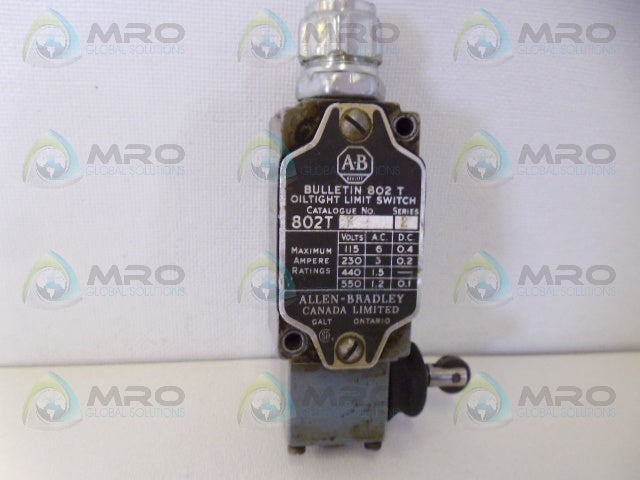 ALLEN BRADLEY 802T-K SER. 2 LIMIT SWITCH *USED*