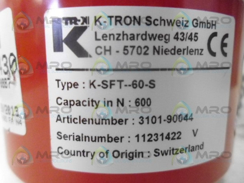 K-TRON K-SFT-60-S TRANSDUCER LOAD CELL *NEW NO BOX*