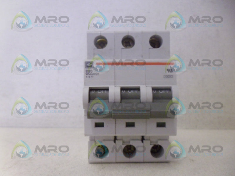 CUTLER HAMMER WMS3D20 CIRCUIT BREAKER *NEW NO BOX*