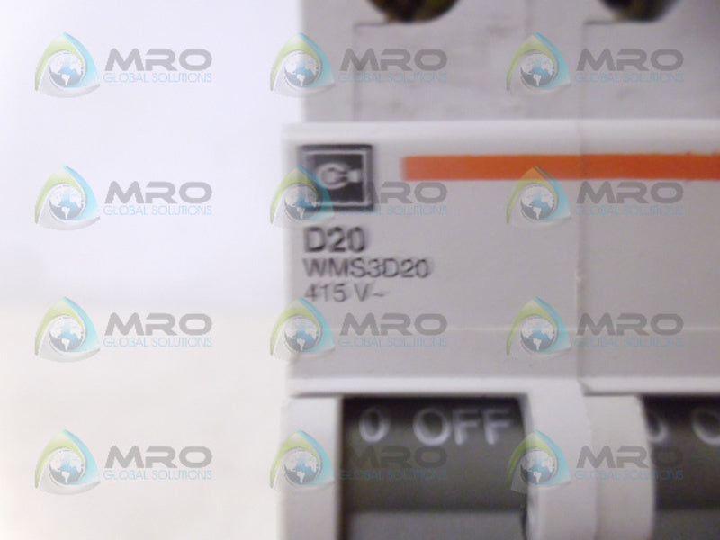 CUTLER HAMMER WMS3D20 CIRCUIT BREAKER *NEW NO BOX*