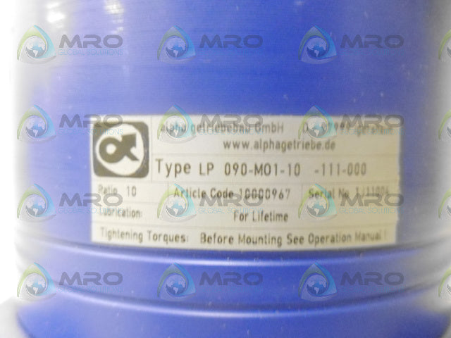 ALPHA GETREIBE LP 090-MO1-10-111-000 GEAR BOX *NEW NO BOX*