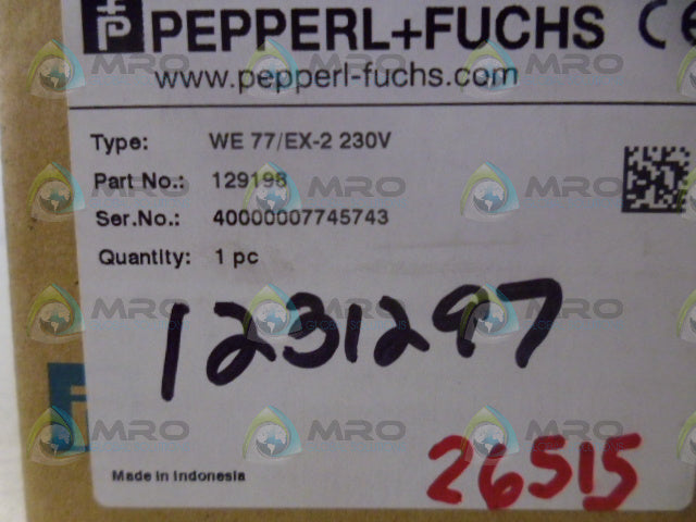 PEPPERL+FUCHS WE77/EX-2 129198 230VAC *NEW IN BOX*