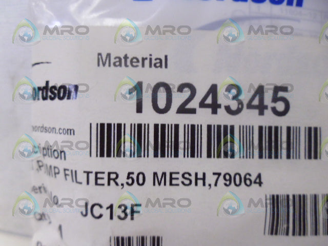 NORDSON 1024345 FILTER PUMP KIT *NEW IN FACTORY BAG*