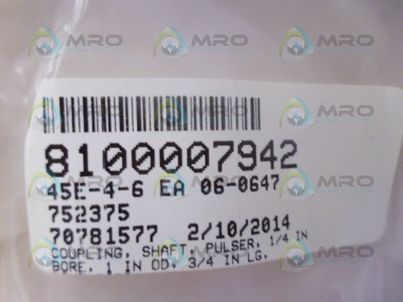INDUSTRIAL MRO 45E-4-6 PULSER COUPLING *NEW IN FACTORY BAG*