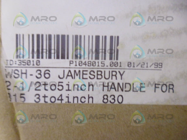 JAMESBURY WSH-36 HANDLE KIT *NEW IN ORIGINAL PACKAGE*