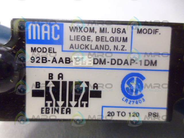 MAC 92B-AAB-BL3-DM-DDAP-1DM SOLENOID VALVE *NEW NO BOX*