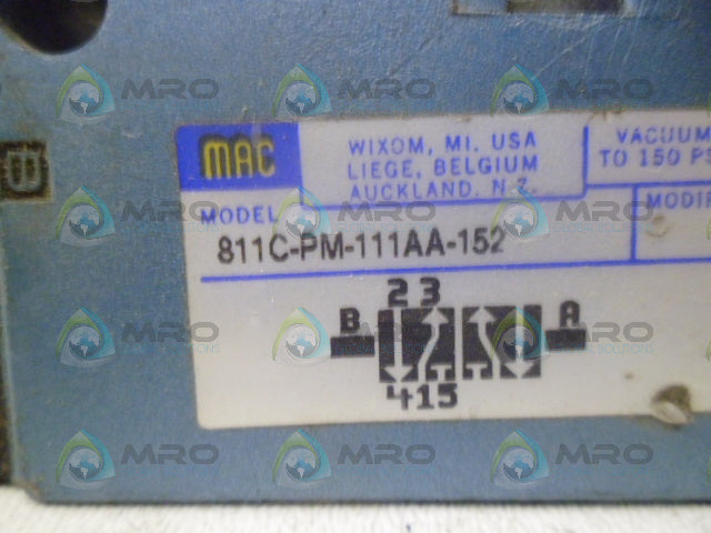 MAC 811C-PM-111AA-152 CONTROL VALVE *USED*