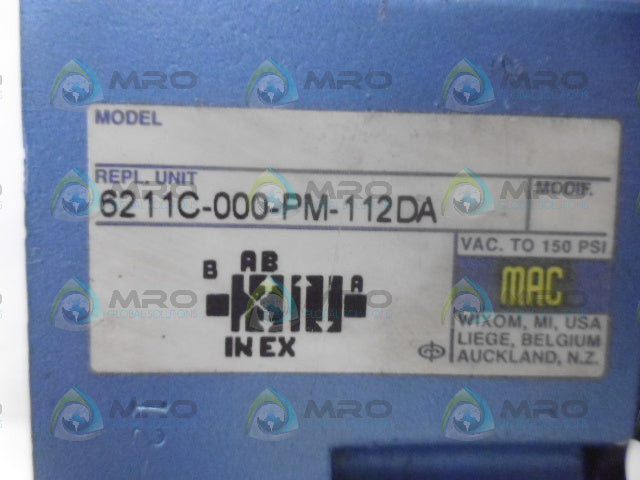 MAC 6211C-211-PM-112DA VALVE *REMANUFACTURED*