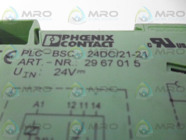 PHOENIX CONTACT PLC-BSC-24DC/21-21 TERMINAL BLOCK *USED*